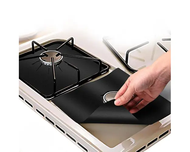 Set 4 folii detasabile de protectie pentru aragaz, usor de spalat, din teflon