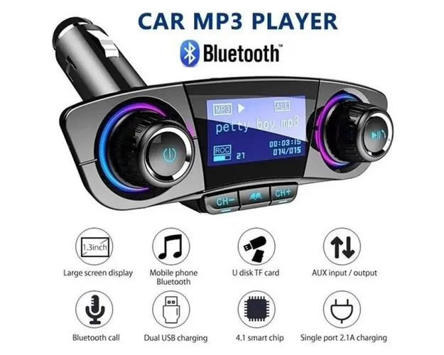 Transmitator FM multifunctional pentru masina cu MP3 Player si Bluetooth