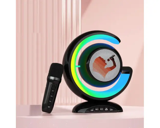 Player de muzica Bluetooth KTV, Difuzor cu 1 microfon Wireless, Karaoke