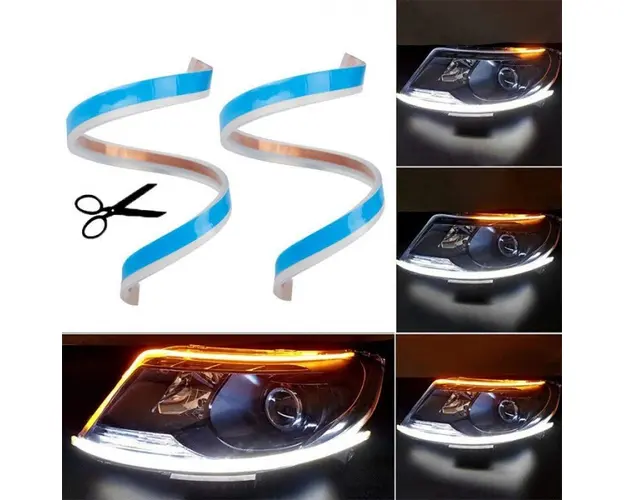 Set 2 benzi LED strip DRL cu functie de semnal secvential