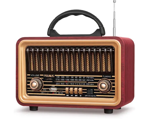 Radio Clasic Vintage NNS NS-6639BT cu Bluetooth, MP3, USB si baterie reincarcabila  sunet puternic si design retro elegant