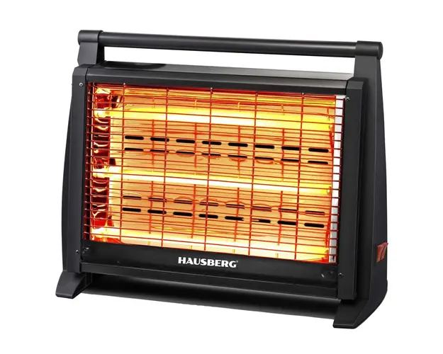 Radiator electric Hausberg HB-8761, 1500 W, 3 tuburi cu quartz, negru