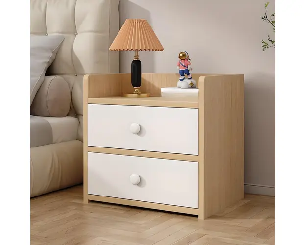 Noptiera alba minimalista din PAL cu 2 sau 3 sertare