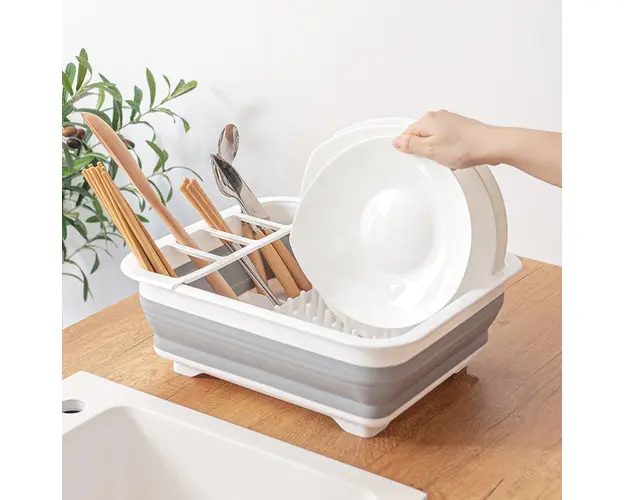Uscator pliabil pentru vase si tacamuri, 38 x 29.3 x 4.7 cm