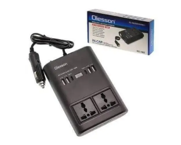 Invertor de curent pentru masina 12V 24V la 220V, convertor de unda sinusoidala pura de 200W, 2 prize AC 4 USB QC3.0 PD Invertor de curent de incarcare rapida