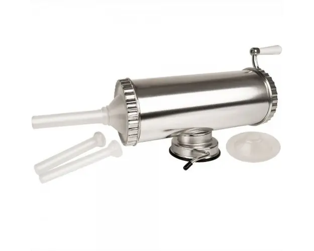 Masina din inox pentru umplut carnati, 3 palnii incluse
