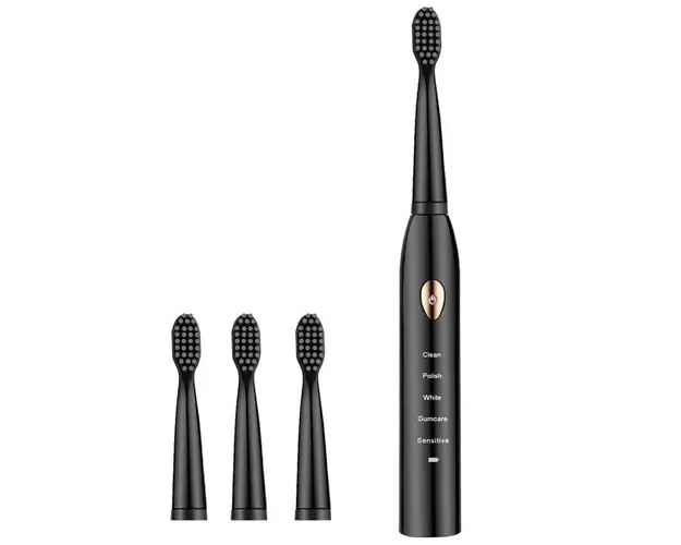 Periuta de dinti electrica cu 3 capete rezerva, 40000 oscilatii, 5 moduri, incarcare USB