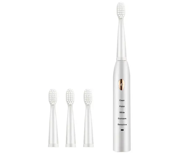 Periuta de dinti electrica cu 3 capete rezerva, 40000 oscilatii, 5 moduri, incarcare USB