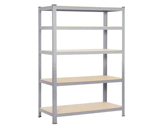 Raft metalic cu 5 polite, cadru otel galvanizat, polita MDF, 175kg/polita
