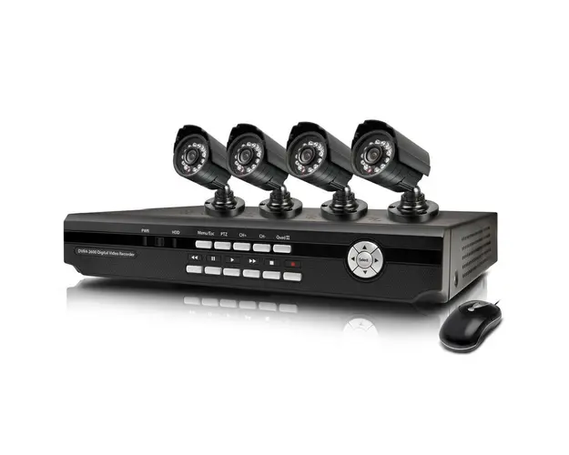 Sistem de supraveghere CCTV, Kit DVR cu 4 camere exterior / interior din metal