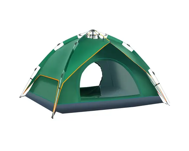 Cort camping 3-4 persoane cu deschidere automata pop-up, impermeabil, protectie UV, 2 usi