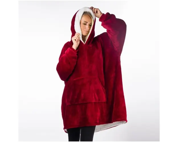 Patura-hanorac cu gluga, confortabila, calduroasa si pufoasa Huggle Hoodie