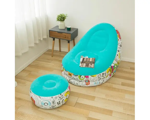 Scaun gonflabil cu taburet, model grafitti 116 x 96 x 83 cm