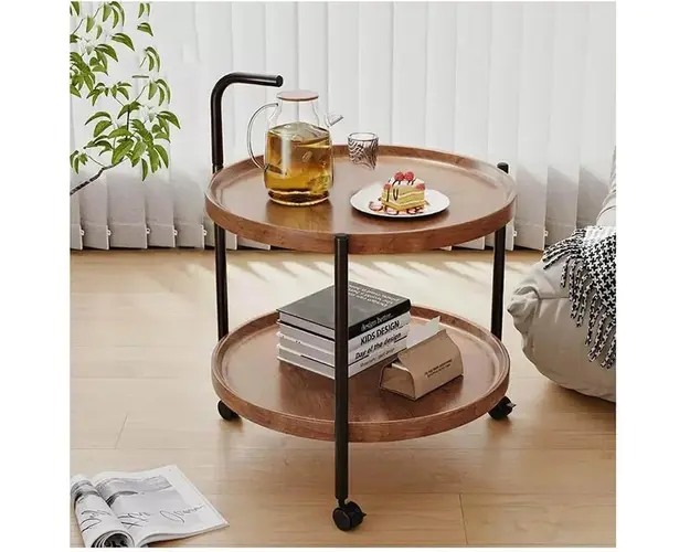 Masa rotunda de cafea pentru living, design nordic 40 x 40 x 65cm