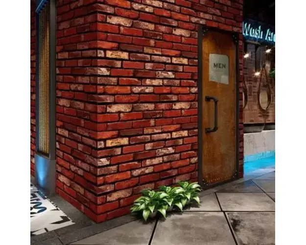 Tapet 3D caramida rosie auto-adeziv pentru interior, 70 x 77 cm