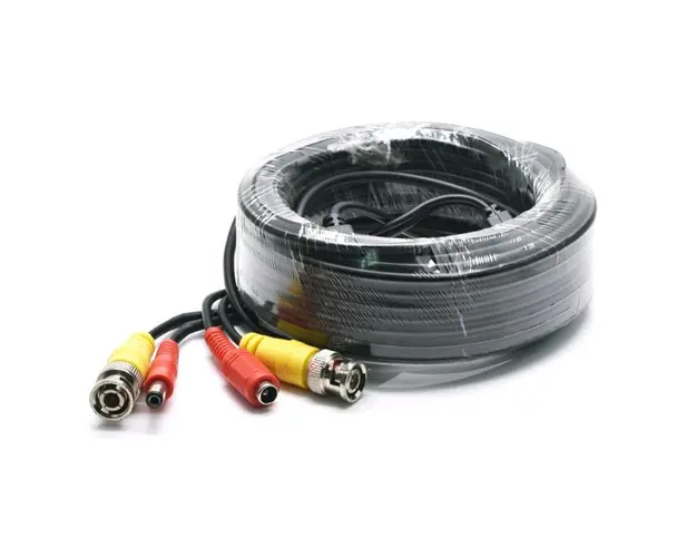Cablu CCTV, semnal video + alimentare 12V, cu conectori, BNC cable