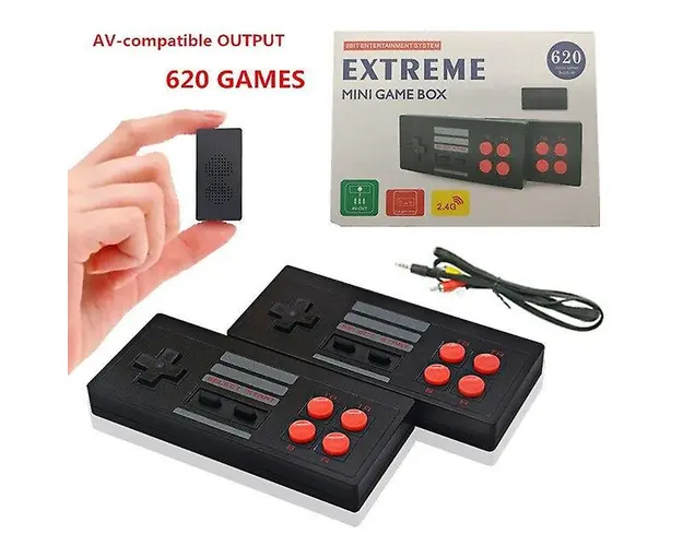 Consola Retro Wireless 2.4G cu 2 Controllere, 620 de jocuri integrate,