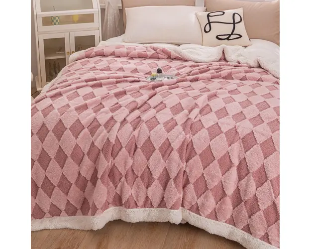 Patura Cocolino cu Blanita de Iepure si Catifea Teddy, 200x230cm, cu blanita pe spate