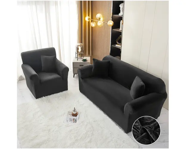 Husa elastica din catifea pentru canapea 3 Locuri