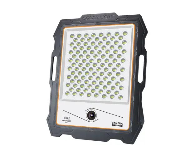 Proiector LED cu panou solar si camera WiFi, 100W-300W, 82-236 LED-uri, lumina alba, telecomanda
