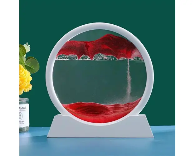 Lampa decorativa tip clepsidra, nisipuri miscatoare, Moving Sand Art