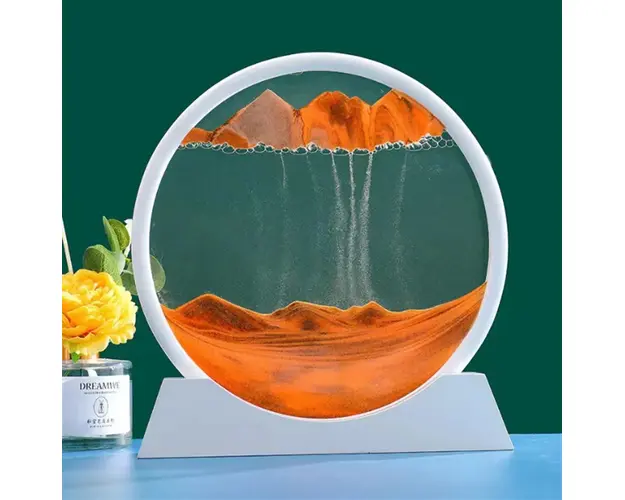 Lampa decorativa tip clepsidra, nisipuri miscatoare, Moving Sand Art