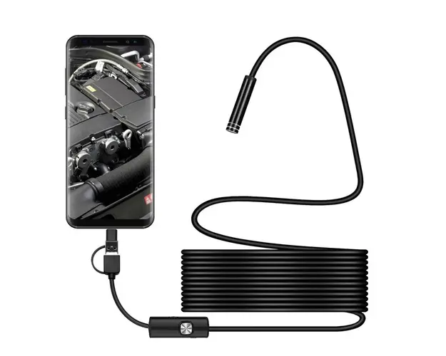 Camera endoscop 2 in 1 pentru Android si Windows, waterproof, 5 metri