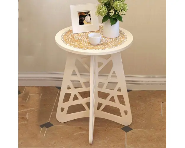 Masuta de cafea, etajera alba, 48 x 31.5 x 35 cm