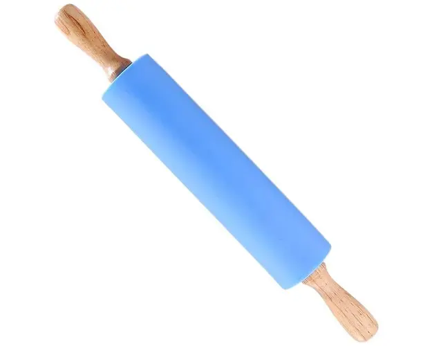 Sucitor rotativ din silicon cu manere de lemn, 38cm