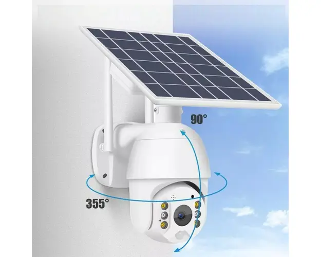 Camera de supraveghere wireless cu panou solar si rotire 355, control telefon, 1080p, WiFi/4G, vedere nocturna infrarosu