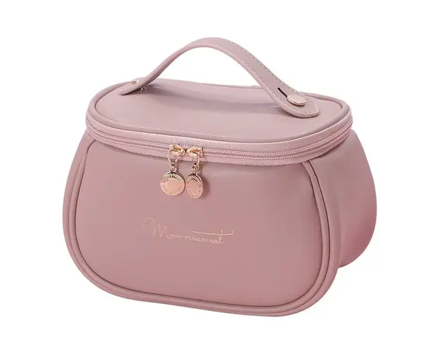 Geanta cosmetica, din piele PU, cu maner, 21 X 14 X 14cm, impermeabila