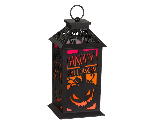 Felinar Decorativ Halloween Dovleac Negru 14x14x28cm