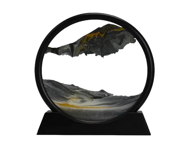 Lampa decorativa tip clepsidra, nisipuri miscatoare, Moving Sand Art