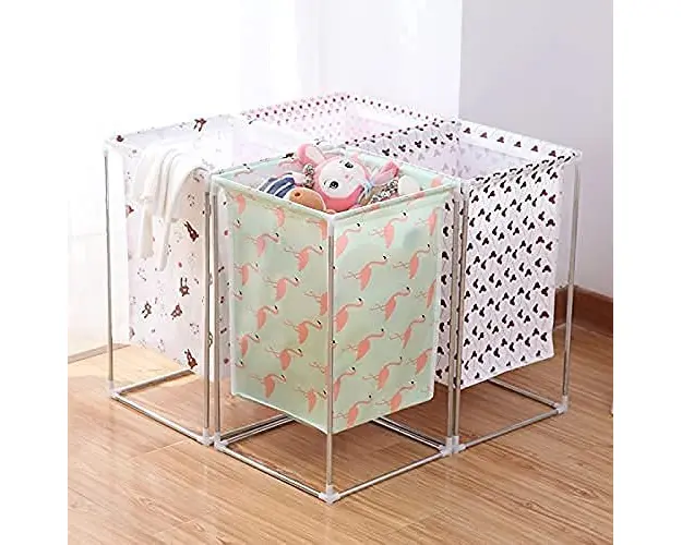 Cos pentru rufe, metalic-textil, 55 x 32 cm