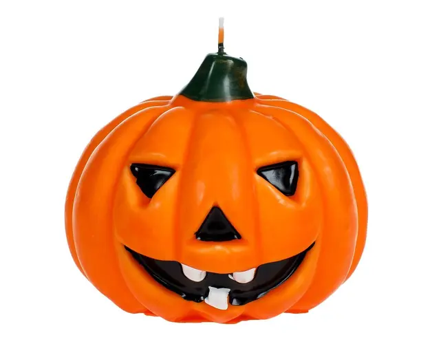 Lumanare Parfumata Decorativa de Halloween Dovleac 3D Portocaliu 13x13x12cm