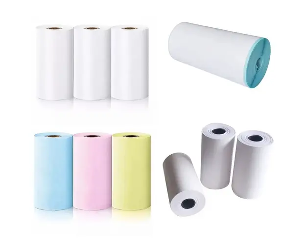 Set 9 role hartie termica pentru imprimanta termica sau casa de marcat, 57x25mm