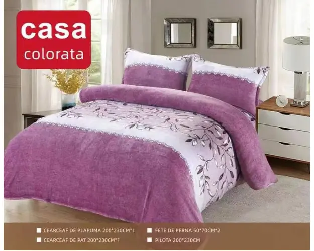 Set Pilota Cocolino groasa cu blanita, 3 Piese, 200x230 cm, 4 Kg