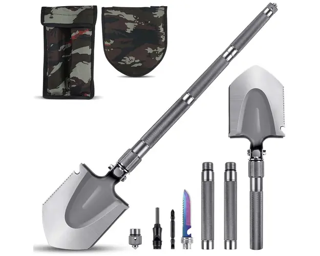 Lopata multifunctionala, pliabila, din otel