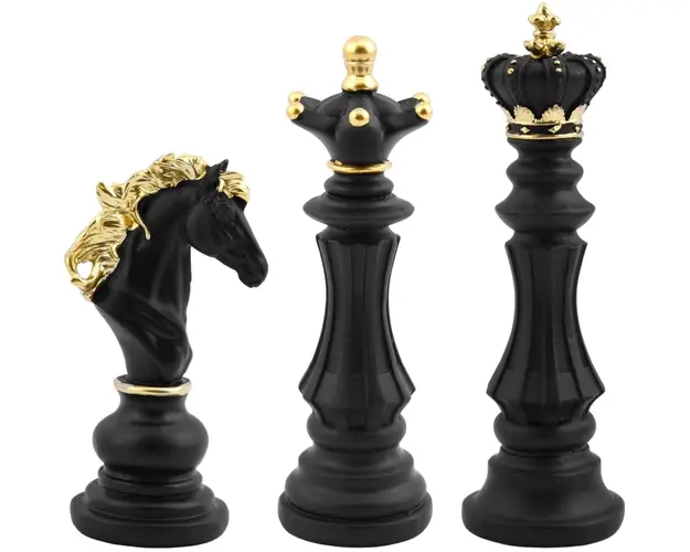 Pachet Statuete Sah Premium: Ornamente Regi, Dame, Calareti - decoratiuni casa din rasina