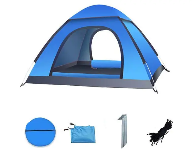 Cort camping cu deschidere automata pop-up, impermeabil, protectie UV, 2 usi