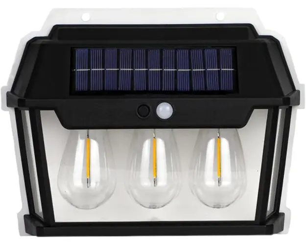 Lampa solara cu 3 becuri de perete LED cu senzor de miscare