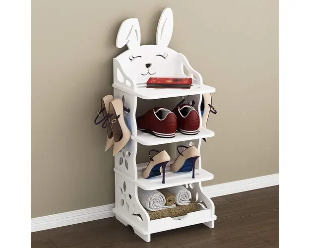 Raft pentru pantofi din PVC cu 4 etaje, model Iepuras