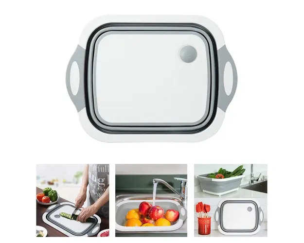 Tocator 3 in 1 multifunctional, pliabil, scurgator, uscator pentru alimente