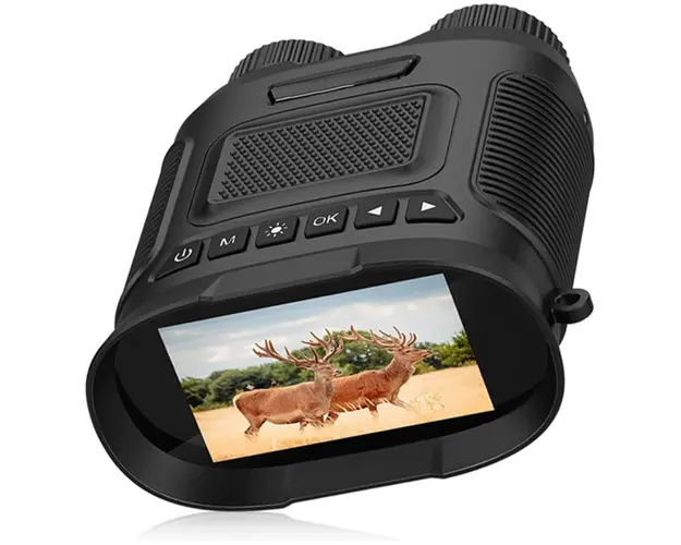 Binoclu profesional cu vedere nocturna in infrarosu Q-NV02, 2.5K UHD, zoom 8x, portabil, afisaj IPS, negru