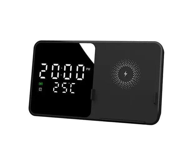 Ceas desteptator cu incarcare wireless W5 si afisaj temperatura in timp real