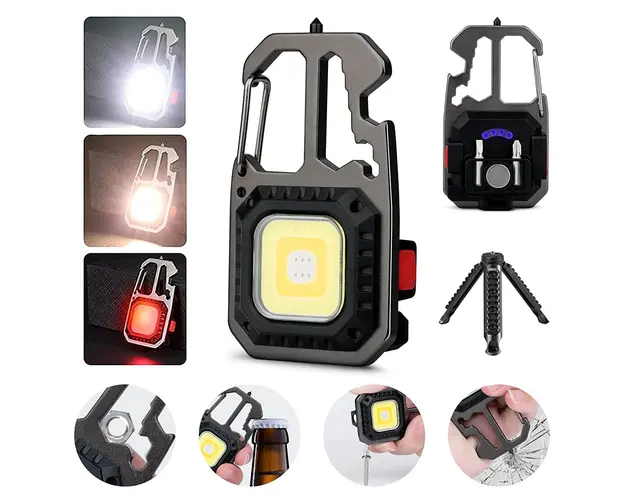 Lanterna LED tip breloc cu dispozitiv spargere geamuri, surubelnite, cheie, deschizator sticle Q-D911