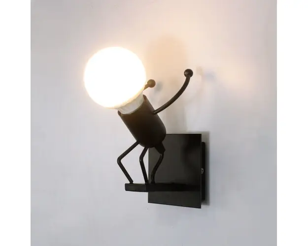 Lampa metalica retro industriala tip humanoid, soclu E27, diverse modele