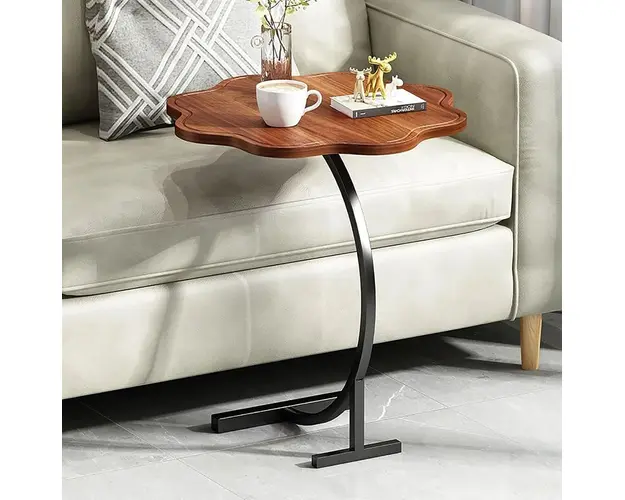 Masa rotunda in forma de "C", pentru laptop sau cafea in stil modern minimalist 25x30x60cm