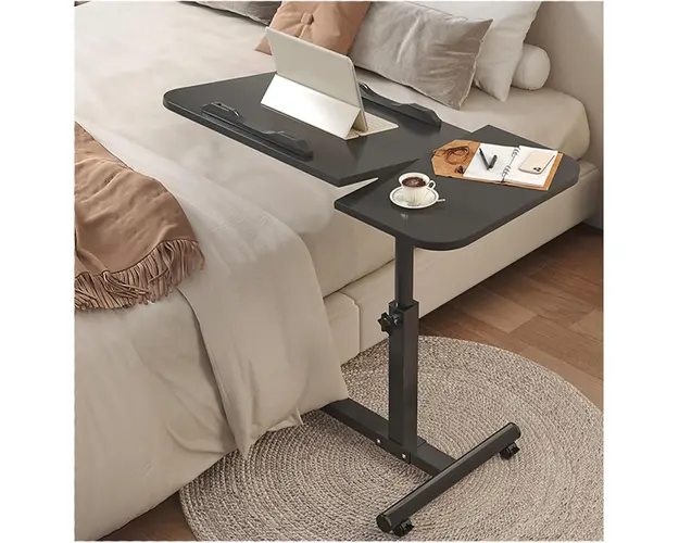 Masa pentru laptop, reglabila, cu roti, 60x40cm