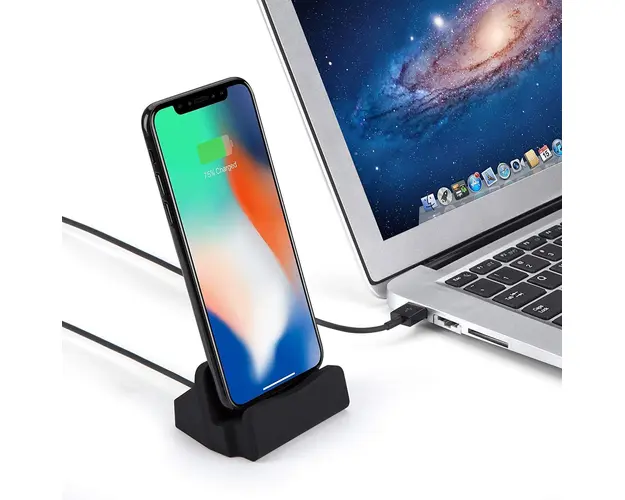 Statie de incarcare si andocare, pentru iPhone, negru